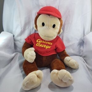Curious George Monkey Plush Toy Adventures Rare Red Cap Shirt Vintage 24 Inch